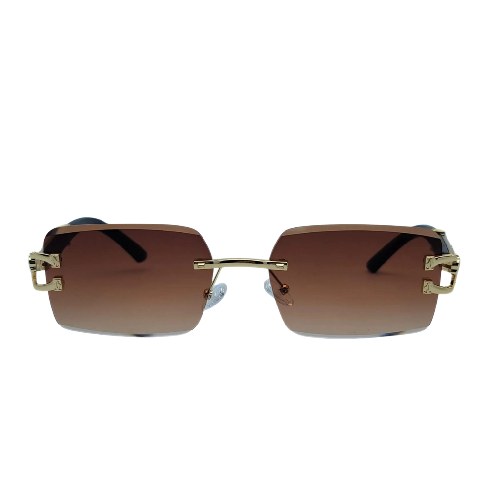 Premium Gradient Sunglasses with Signature Gold Crocodile Detail