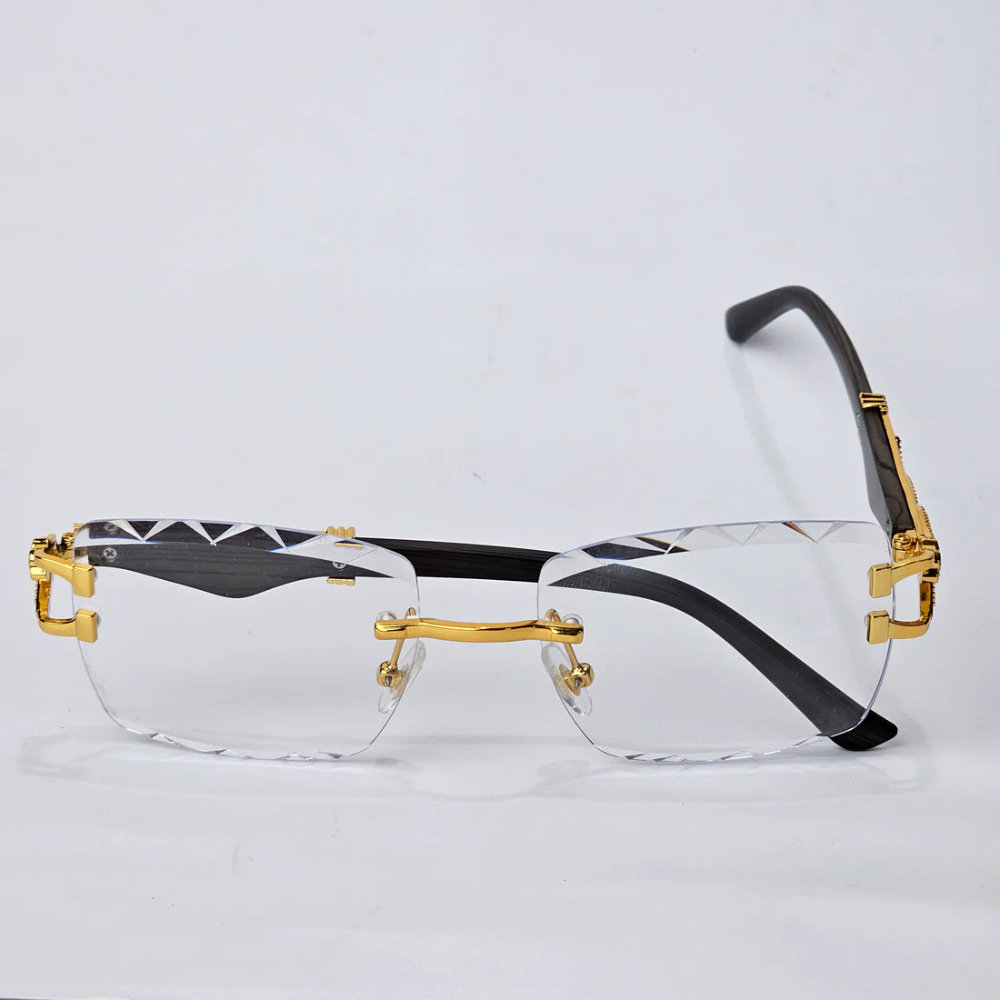 Elegant Rimless Transparent Bling Glasses