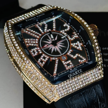 Franck Muller Vanguard Watch – Black, Rose Gold & Iced Design