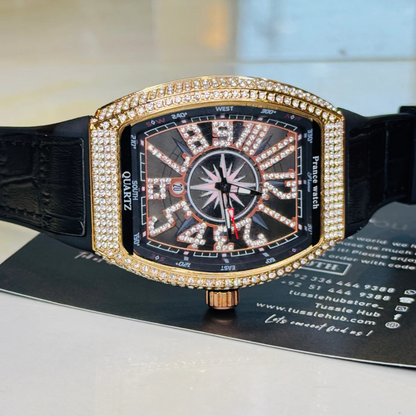 Franck Muller Vanguard Watch – Black, Rose Gold & Iced Design