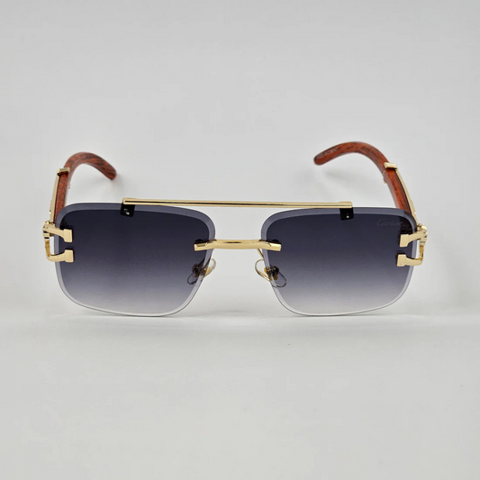 Cartier Luxury Rimless Lion-Inspired Glasses