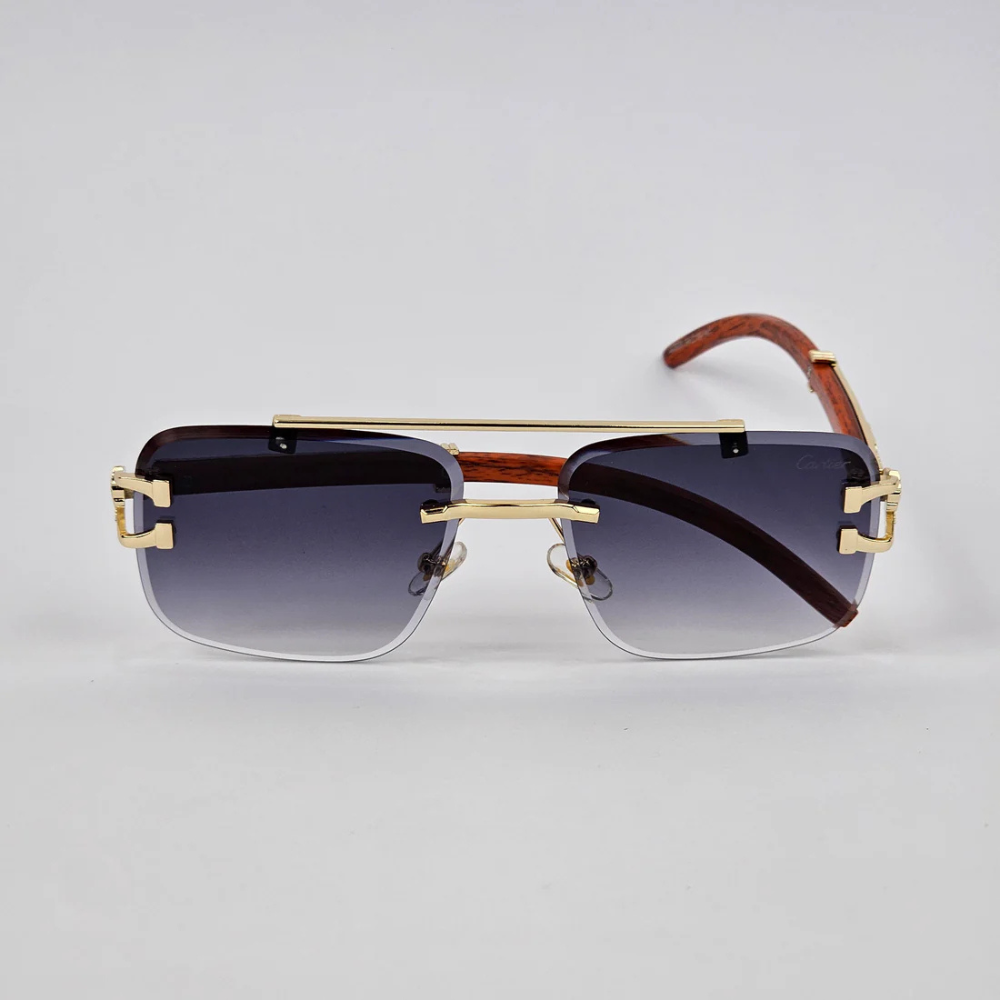 Cartier Luxury Rimless Lion-Inspired Glasses