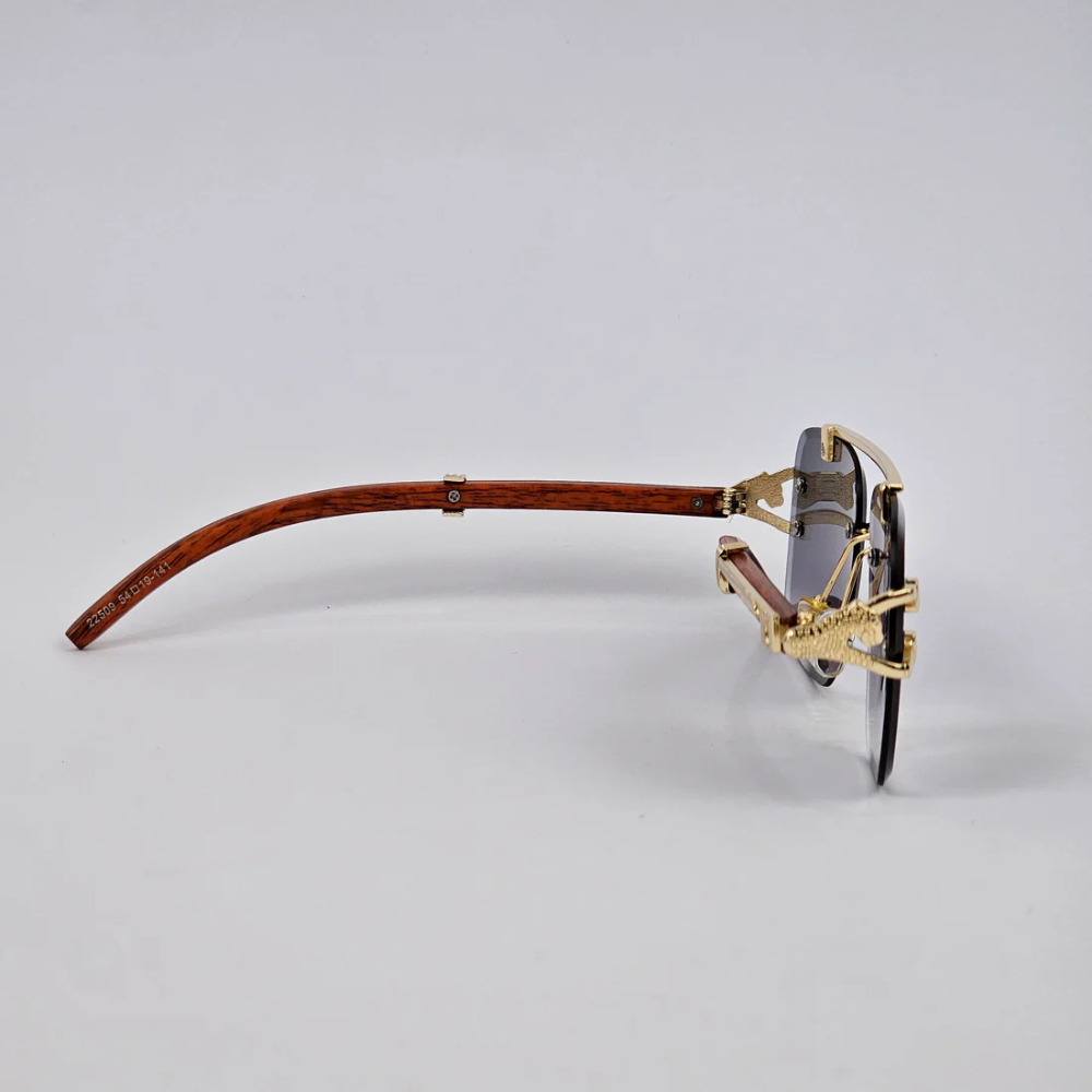 Cartier Luxury Rimless Lion-Inspired Glasses