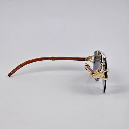 Cartier Luxury Rimless Lion-Inspired Glasses