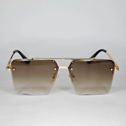 Versace Signature Striped Gold/Brown Unisex Eyewear
