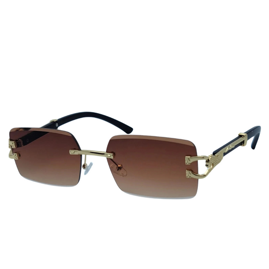 Premium Gradient Sunglasses with Signature Gold Crocodile Detail