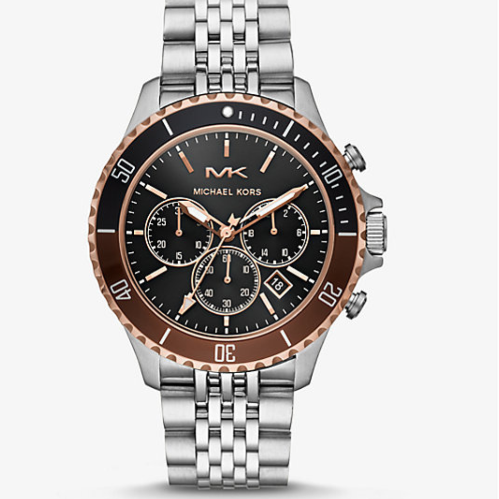 Michael Kors Bayville Silver-Tone Men’s Luxury Watch – Elegant Modern Design