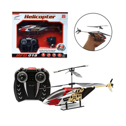 Rechargeable RC Helicopter 2-Channel Remote Control Toy in Red