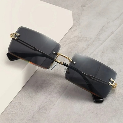 Vintage Frameless Rectangle Gradient Sunglasses for Women