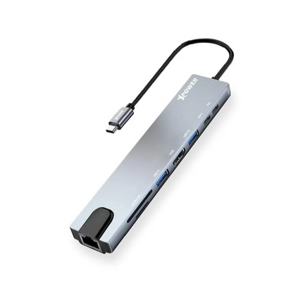 Xpower 8-in-1 USB-C Hub – Model XP-HU83-GY