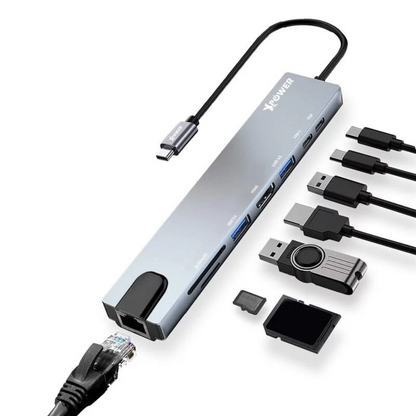 Xpower 8-in-1 USB-C Hub – Model XP-HU83-GY