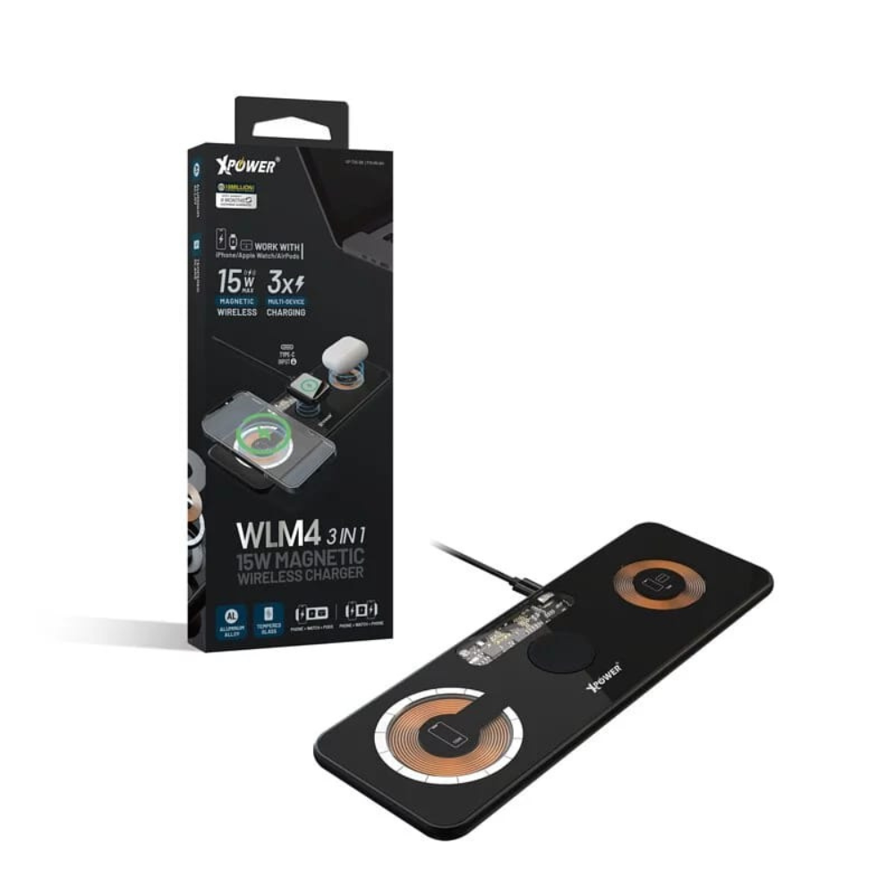 X Power 3-in-1 Fast Wireless Charger – Black