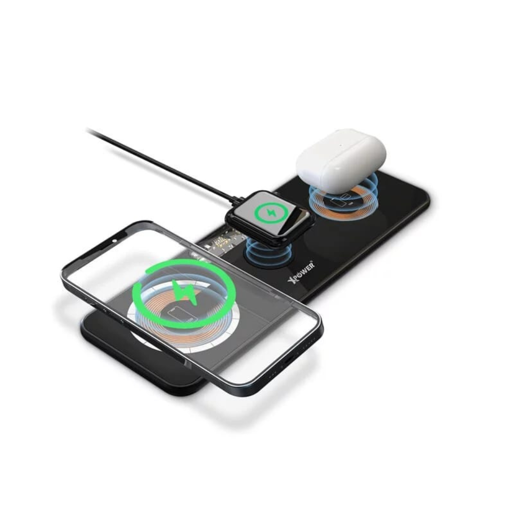 X Power 3-in-1 Fast Wireless Charger – Black