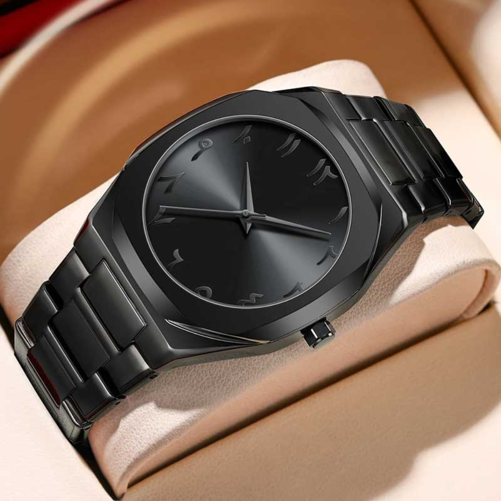 Arabic Aura Stainless Steel Watch – Heavyweight Luxury with Arabic Numerals