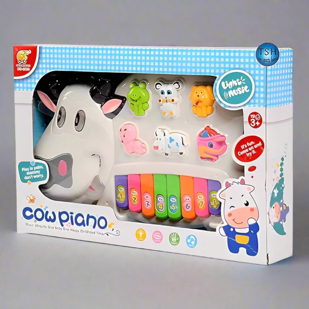 Cow-Shaped Learning Keyboard Piano for Kids